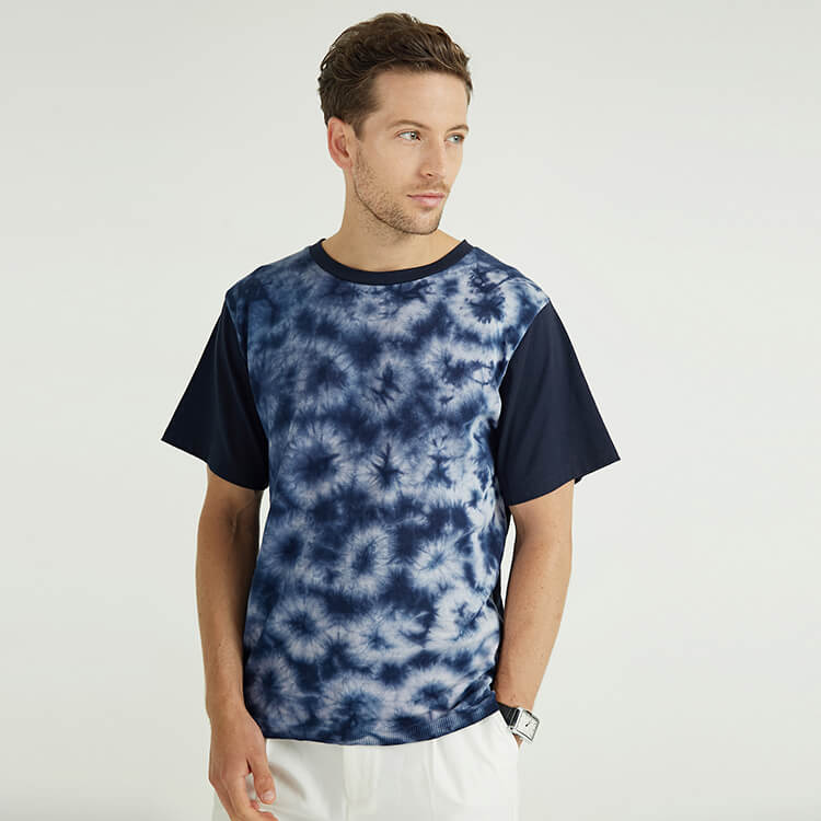 Custom Men\'s 100% Organic Cotton Tie Dye Printing T-shirts
