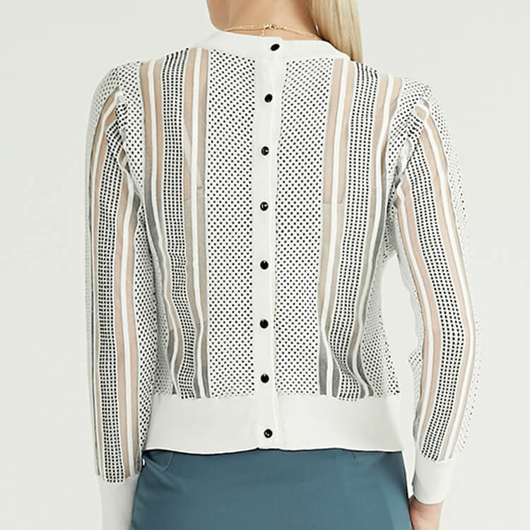 Back Button Decorative Yarn Stitching Women\'s Pullover Women Wool Sweater