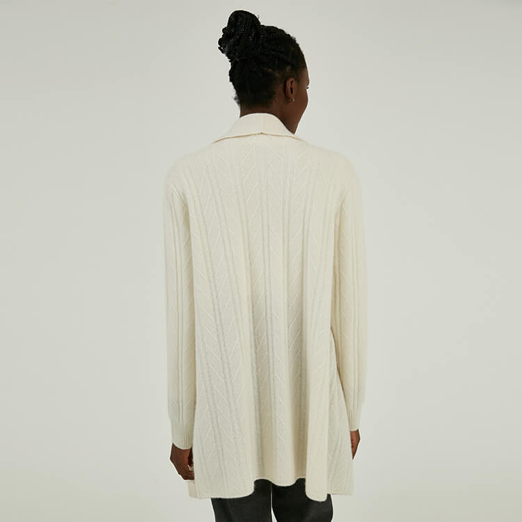 Custom Winter Luxury 100% Cashmere Long Knitting Cardigan Overcoat